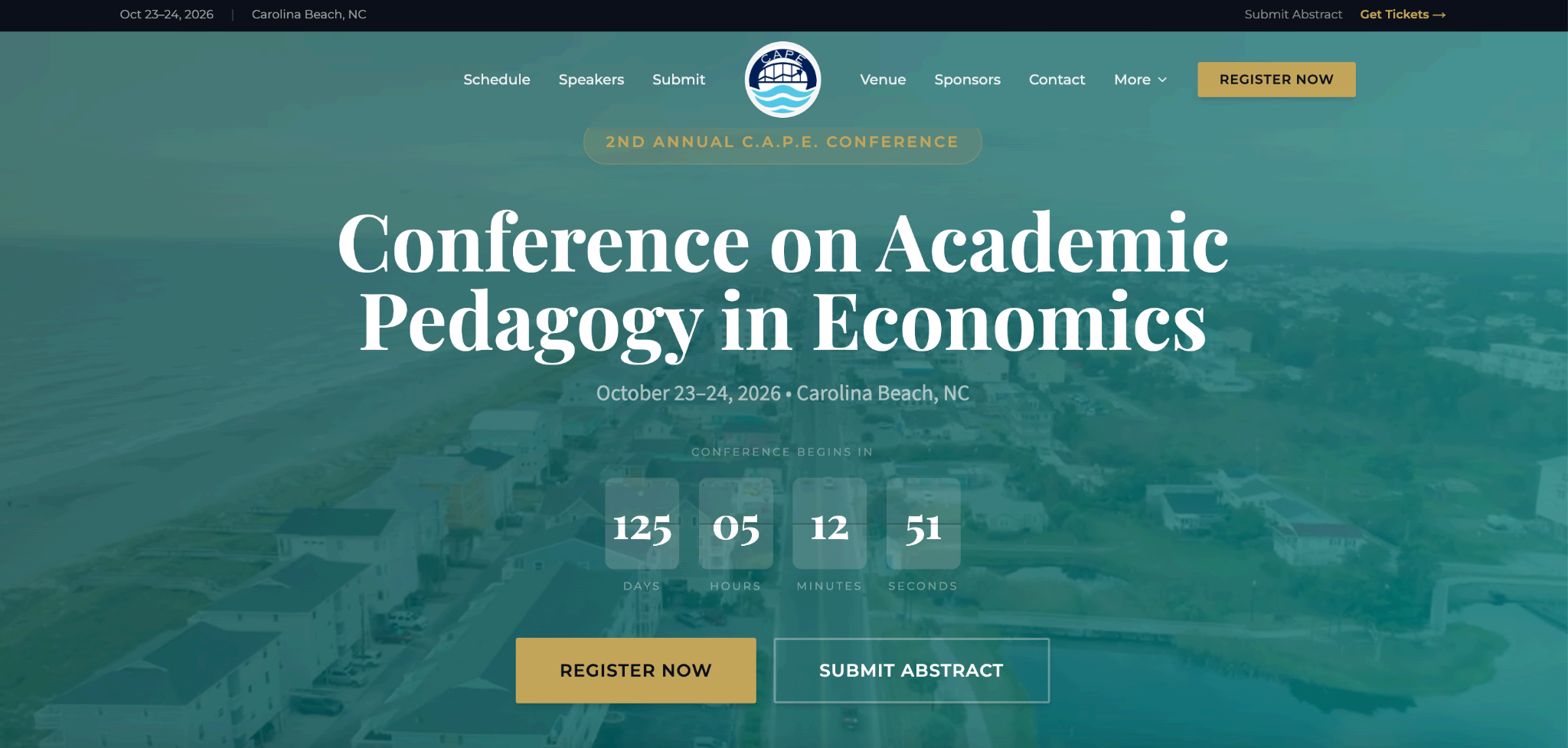 Conference on Academic Pedagogy in Economics website — event web design by LuminArch