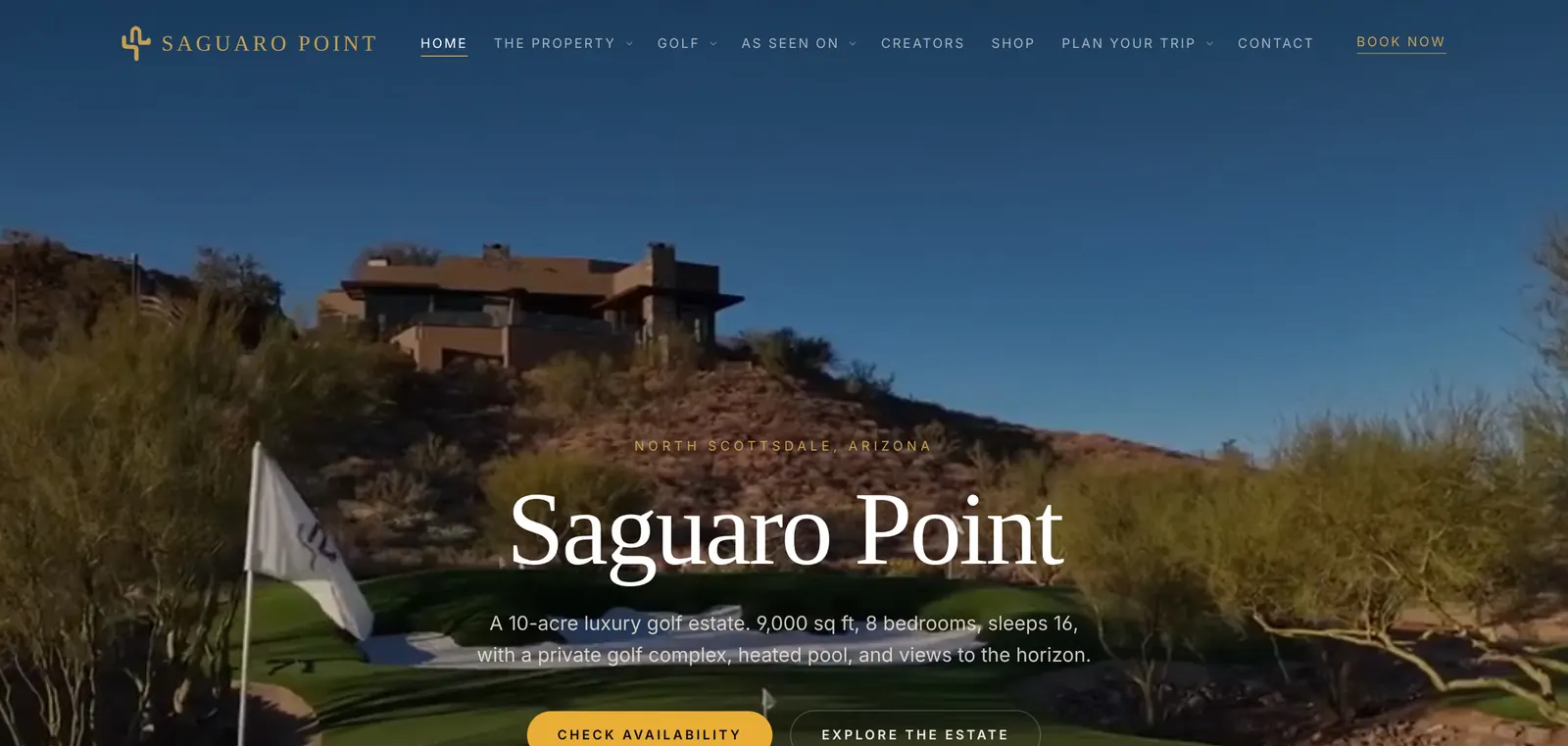 Saguaro Point Estate website preview
